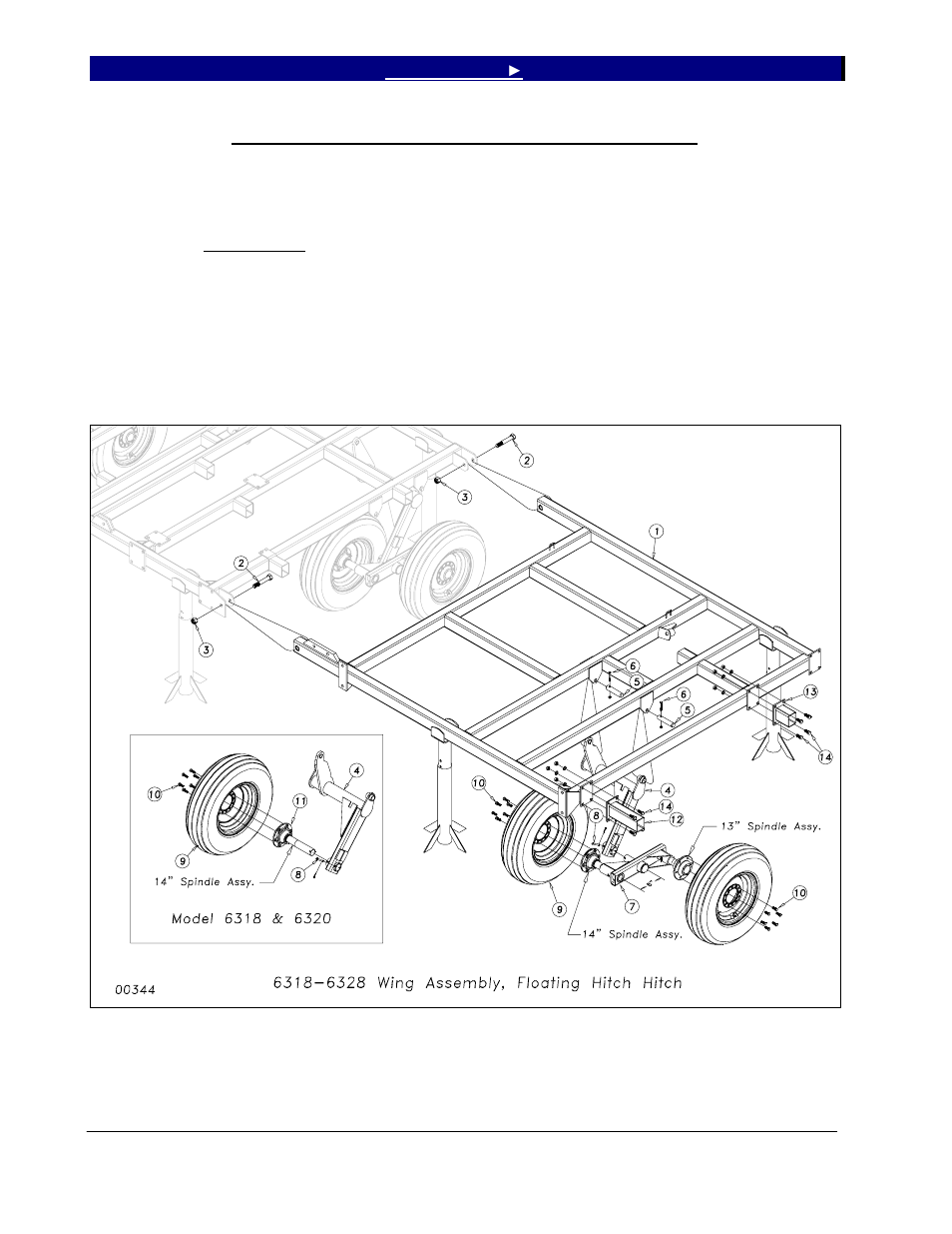 6318-6328 inside wing and wheel arm assembly | Great Plains 6328 Series VII Field Cultivator-Floating Hitch Operator Manual User Manual | Page 18 / 41