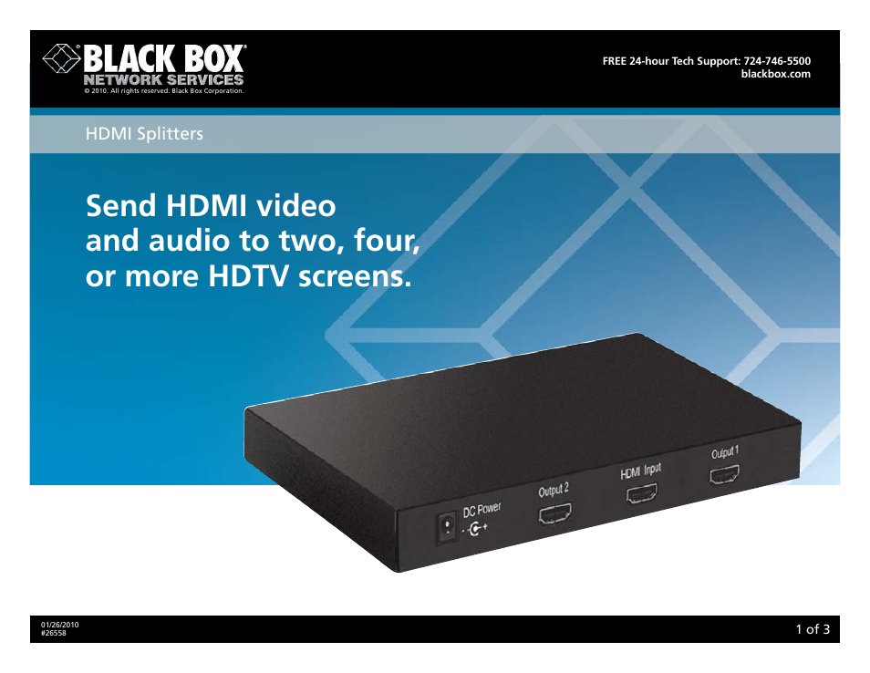 Black Box 26558 User Manual | 3 pages