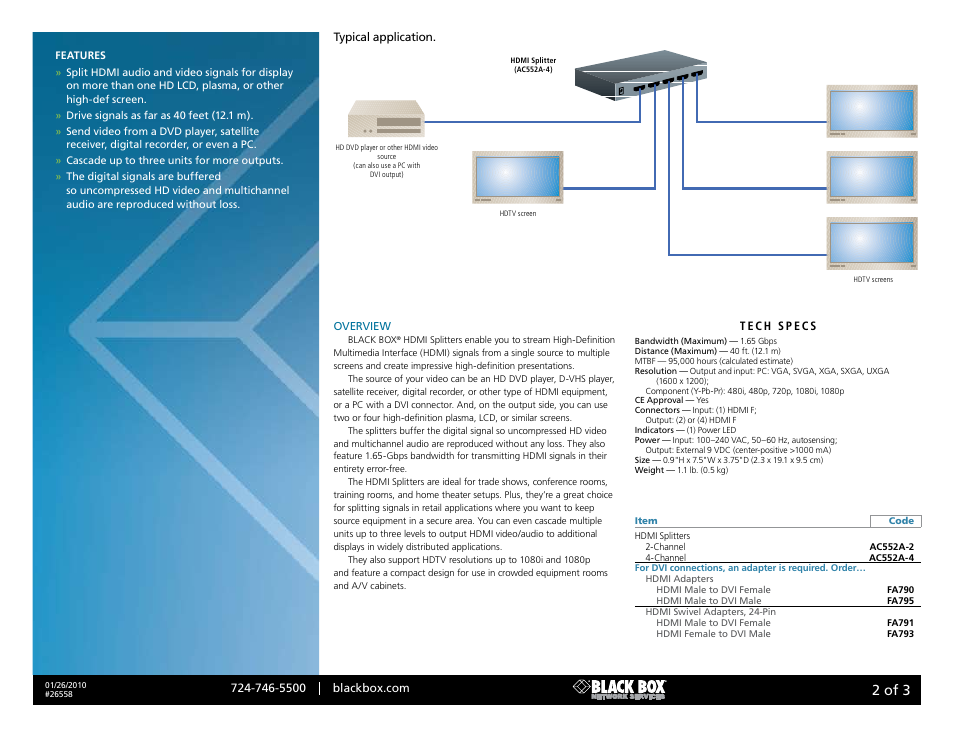 Black box, 2 of 3 | Black Box 26558 User Manual | Page 2 / 3