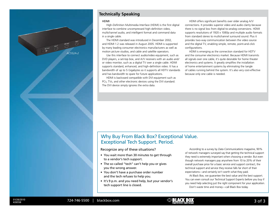 Black box, 3 of 3, Technically speaking | Black Box 26558 User Manual | Page 3 / 3