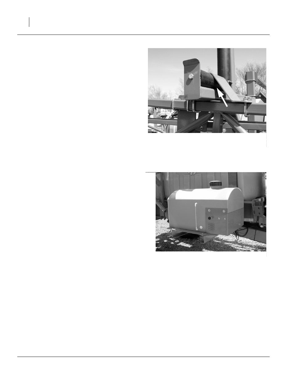 Unload sprayer from truck, Figure 1 shipping strap, Remove shipping straps | Marker tank, Figure 2 marker tank | Great Plains 3P-FF900 Predelivery Manual User Manual | Page 10 / 18