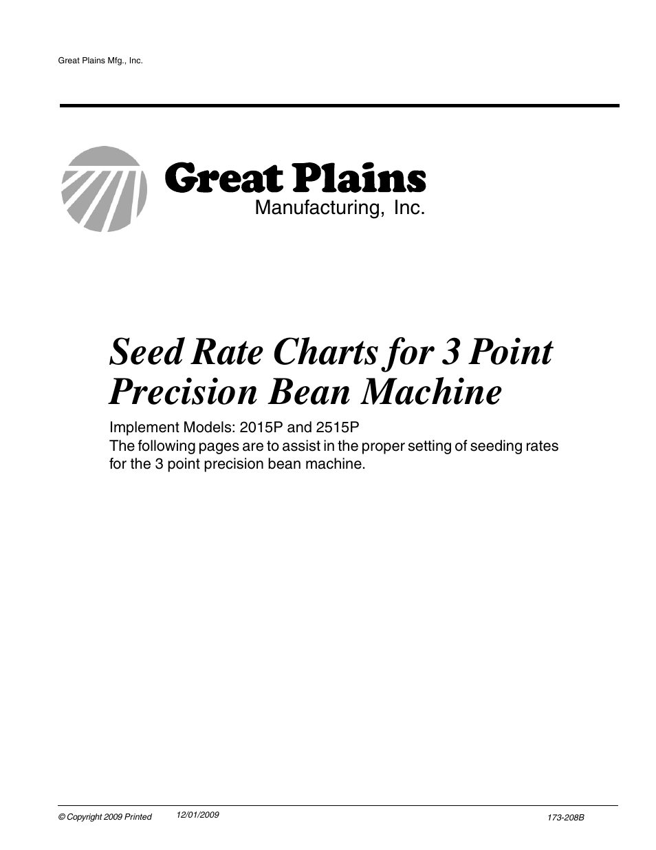 Great Plains 2515P Material Rate User Manual | 20 pages