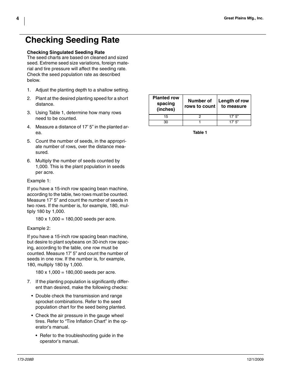 Checking seeding rate | Great Plains 2515P Material Rate User Manual | Page 4 / 20