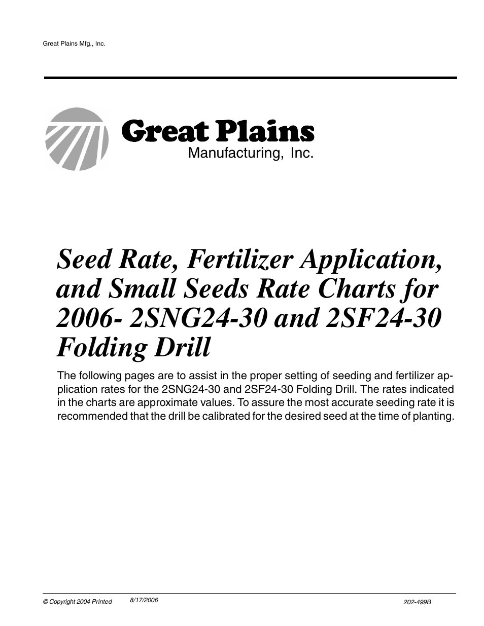 Great Plains 2SNG30 Material Rate User Manual | 14 pages