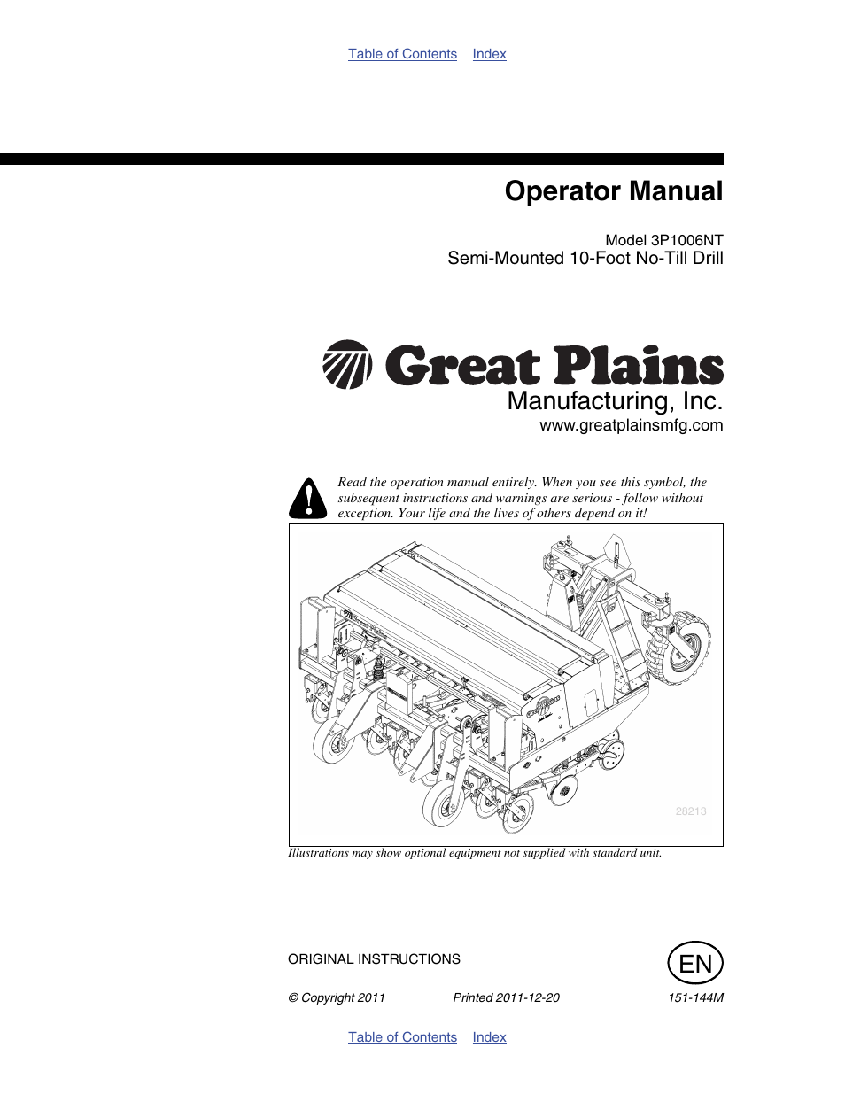 Great Plains 3P1006NT Operator Manual User Manual | 102 pages