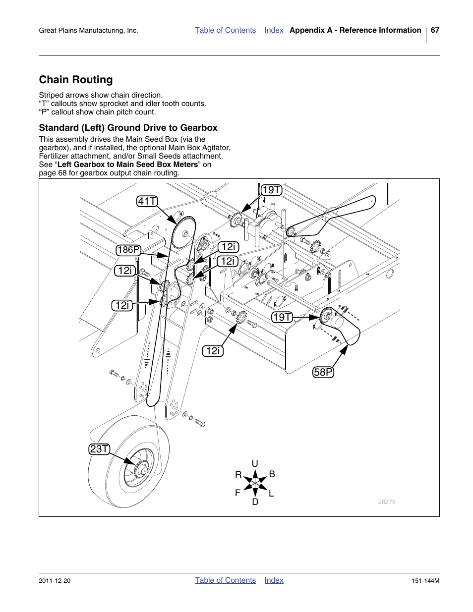 Chain routing, Standard (left) ground drive to gearbox | Great Plains 3P1006NT Operator Manual User Manual | Page 71 / 102