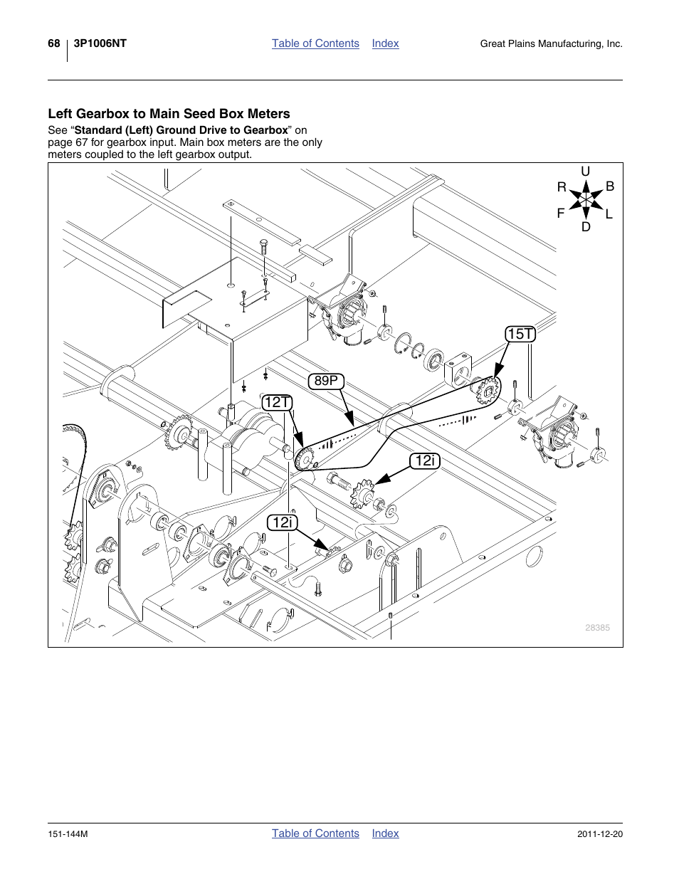 Left gearbox to main seed box meters | Great Plains 3P1006NT Operator Manual User Manual | Page 72 / 102