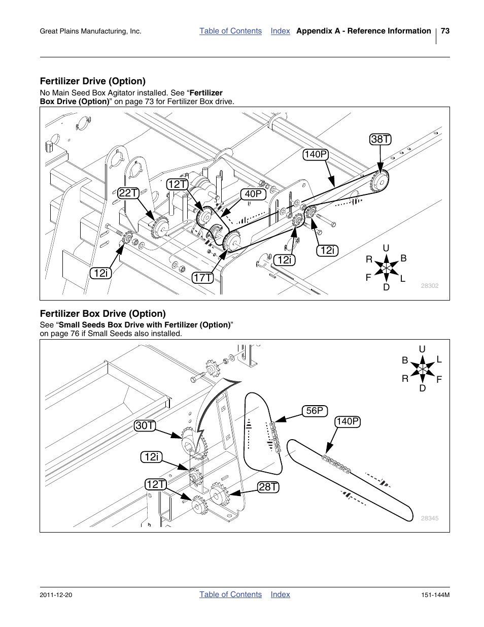 Fertilizer drive (option), Fertilizer box drive (option) | Great Plains 3P1006NT Operator Manual User Manual | Page 77 / 102