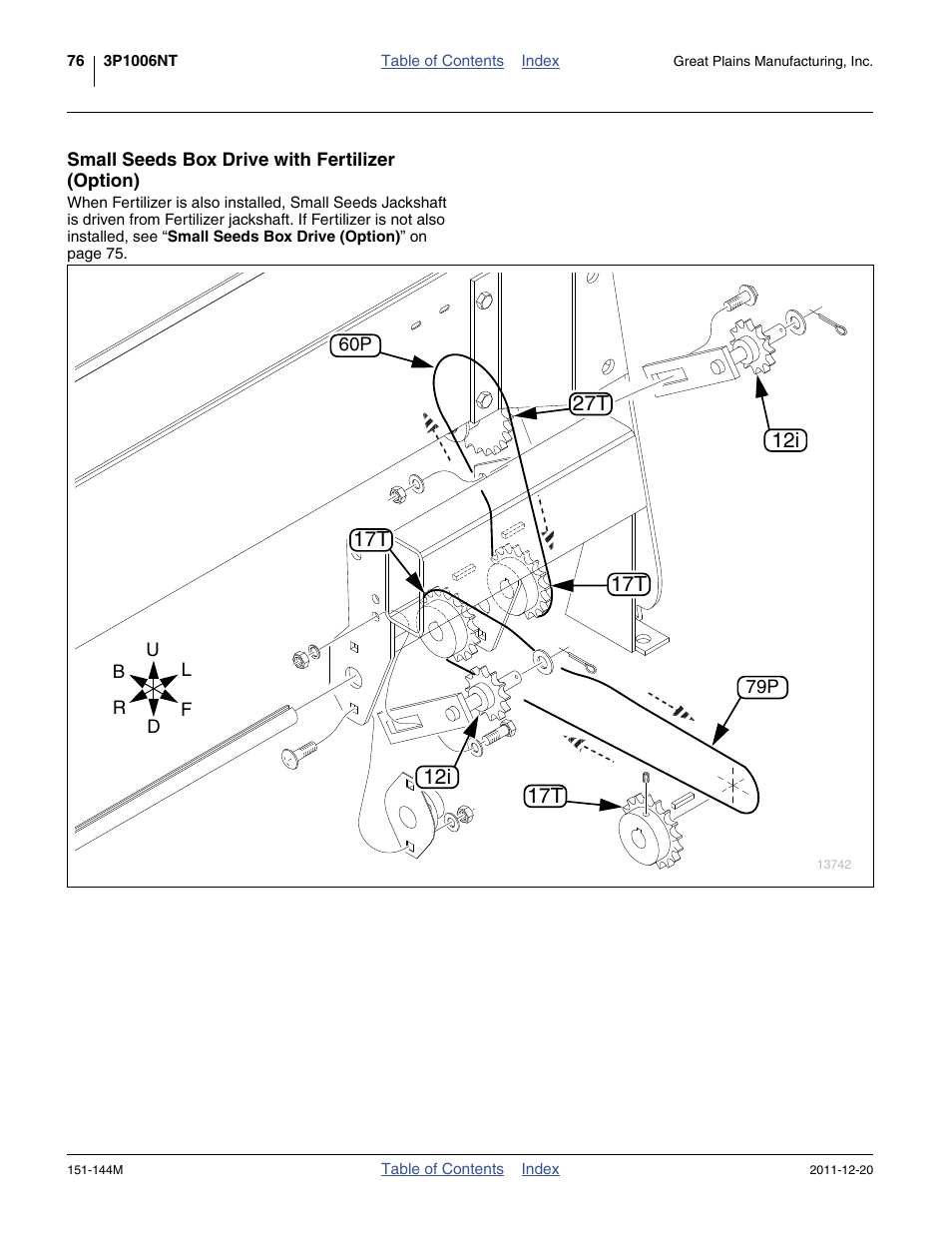 Small seeds box drive with fertilizer (option) | Great Plains 3P1006NT Operator Manual User Manual | Page 80 / 102