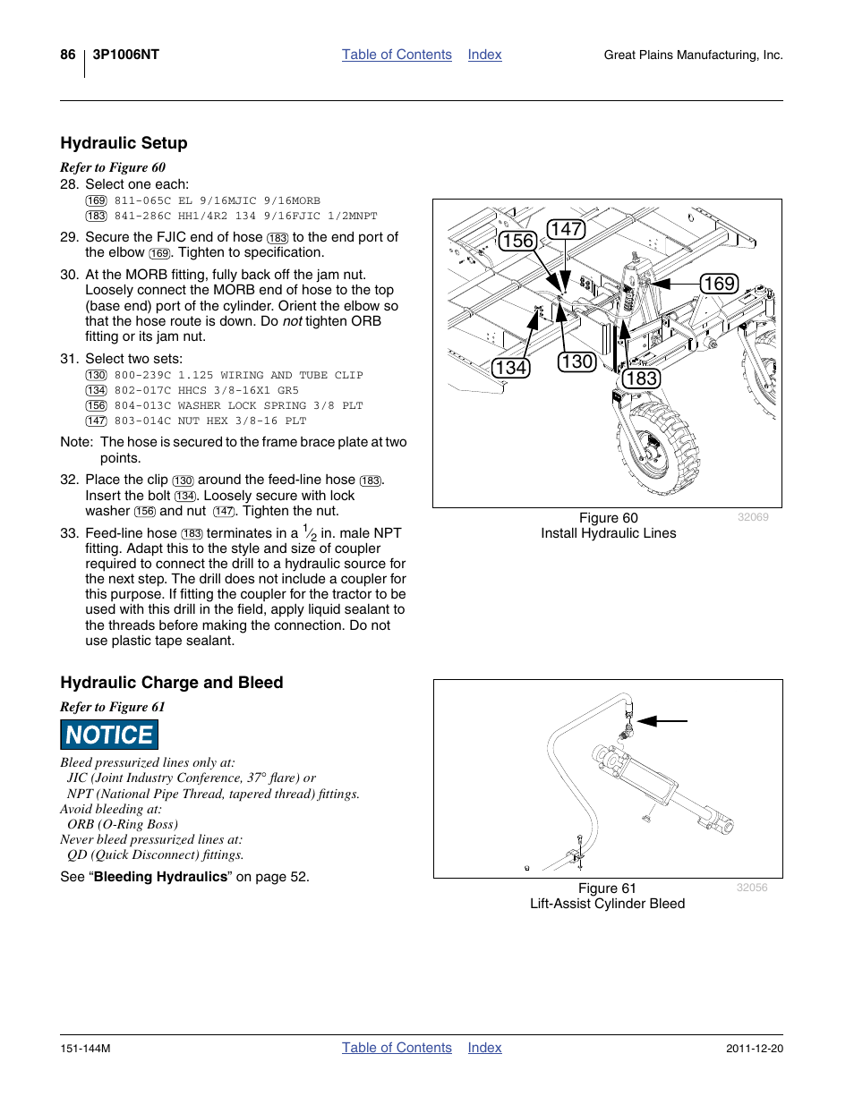 Hydraulic setup, Hydraulic charge and bleed | Great Plains 3P1006NT Operator Manual User Manual | Page 90 / 102