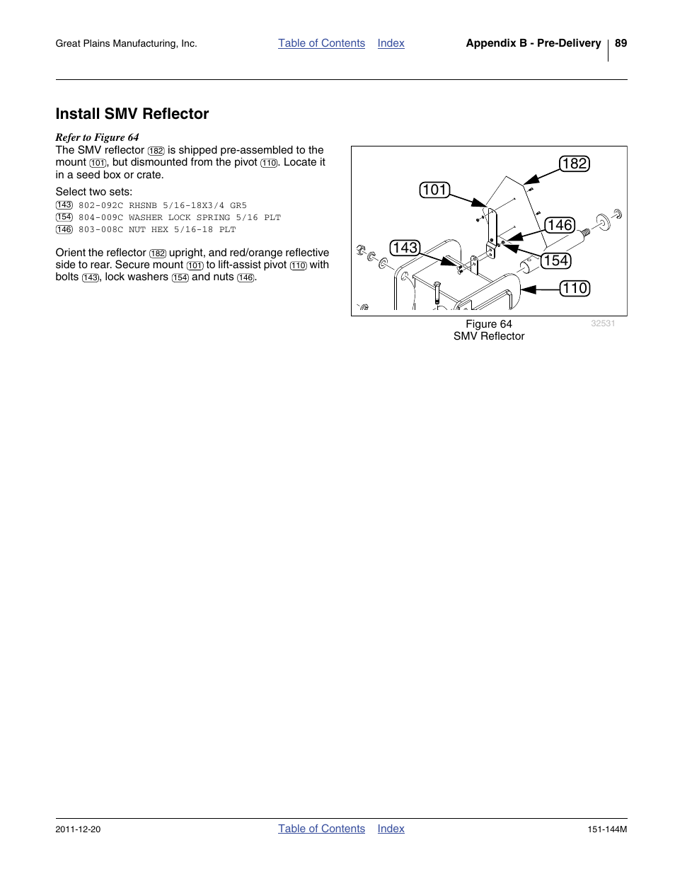Install smv reflector | Great Plains 3P1006NT Operator Manual User Manual | Page 93 / 102