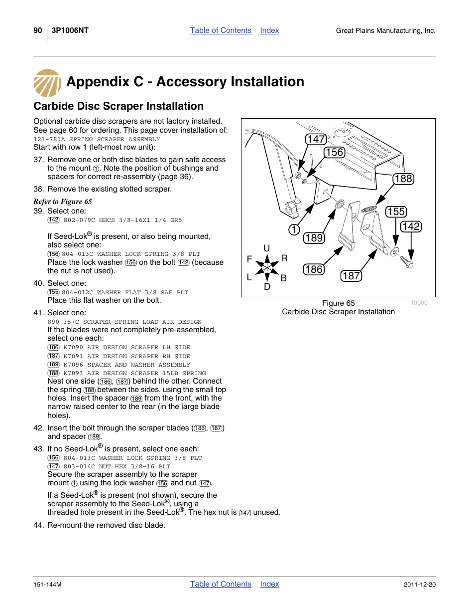 Appendix c - accessory installation, Carbide disc scraper installation | Great Plains 3P1006NT Operator Manual User Manual | Page 94 / 102