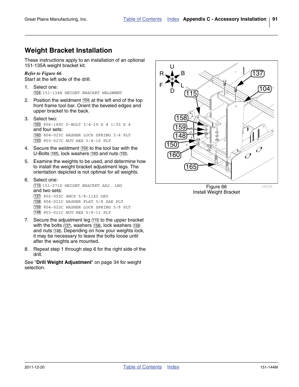 Weight bracket installation | Great Plains 3P1006NT Operator Manual User Manual | Page 95 / 102
