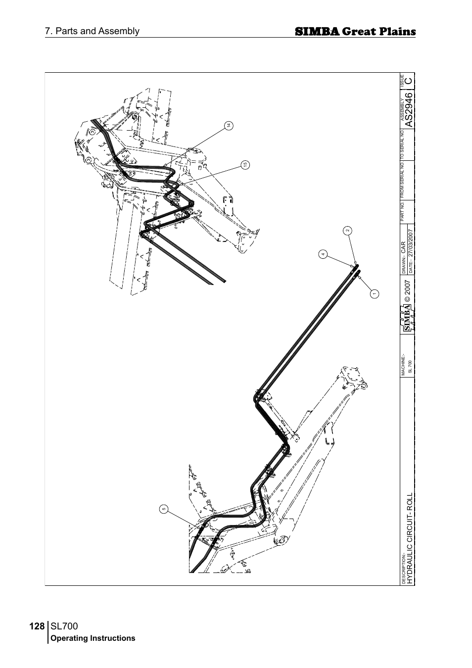 Sl700, 128 7. parts and assembly, Cas 29 46 | Operating instructions | Great Plains P18651C Operator Manual User Manual | Page 128 / 176