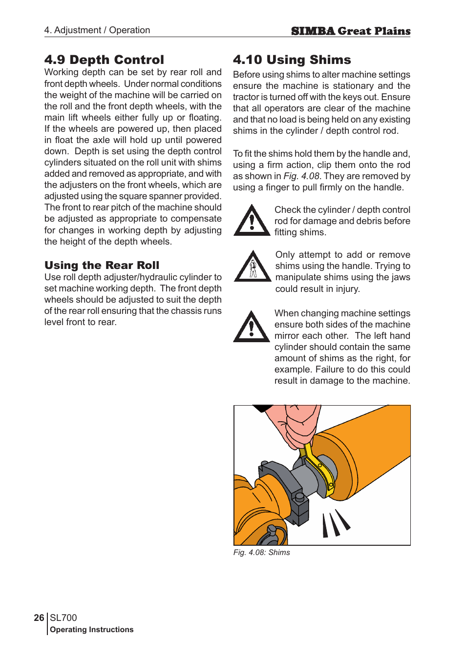 9 depth control, 10 using shims | Great Plains P18651C Operator Manual User Manual | Page 26 / 176