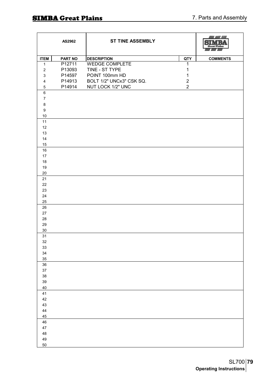 Parts and assembly | Great Plains P18651C Operator Manual User Manual | Page 79 / 176
