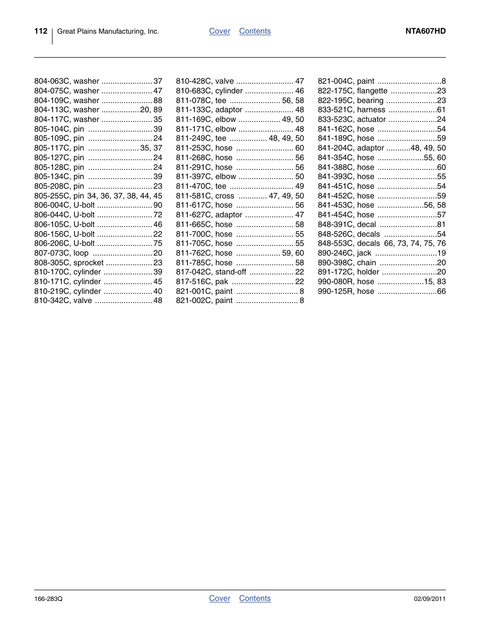 Great Plains NTA2007HD Predelivery Manual User Manual | Page 116 / 118