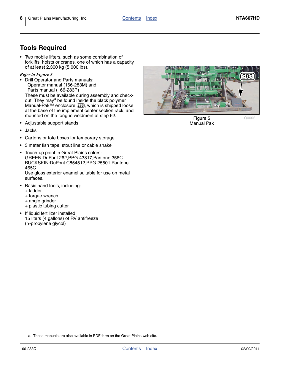 Tools required | Great Plains NTA2007HD Predelivery Manual User Manual | Page 12 / 118