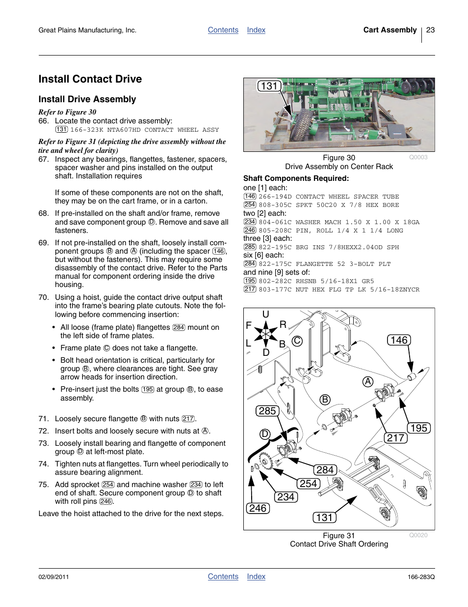 Install contact drive, Install drive assembly | Great Plains NTA2007HD Predelivery Manual User Manual | Page 27 / 118