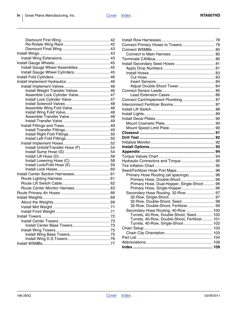Great Plains NTA2007HD Predelivery Manual User Manual | Page 4 / 118