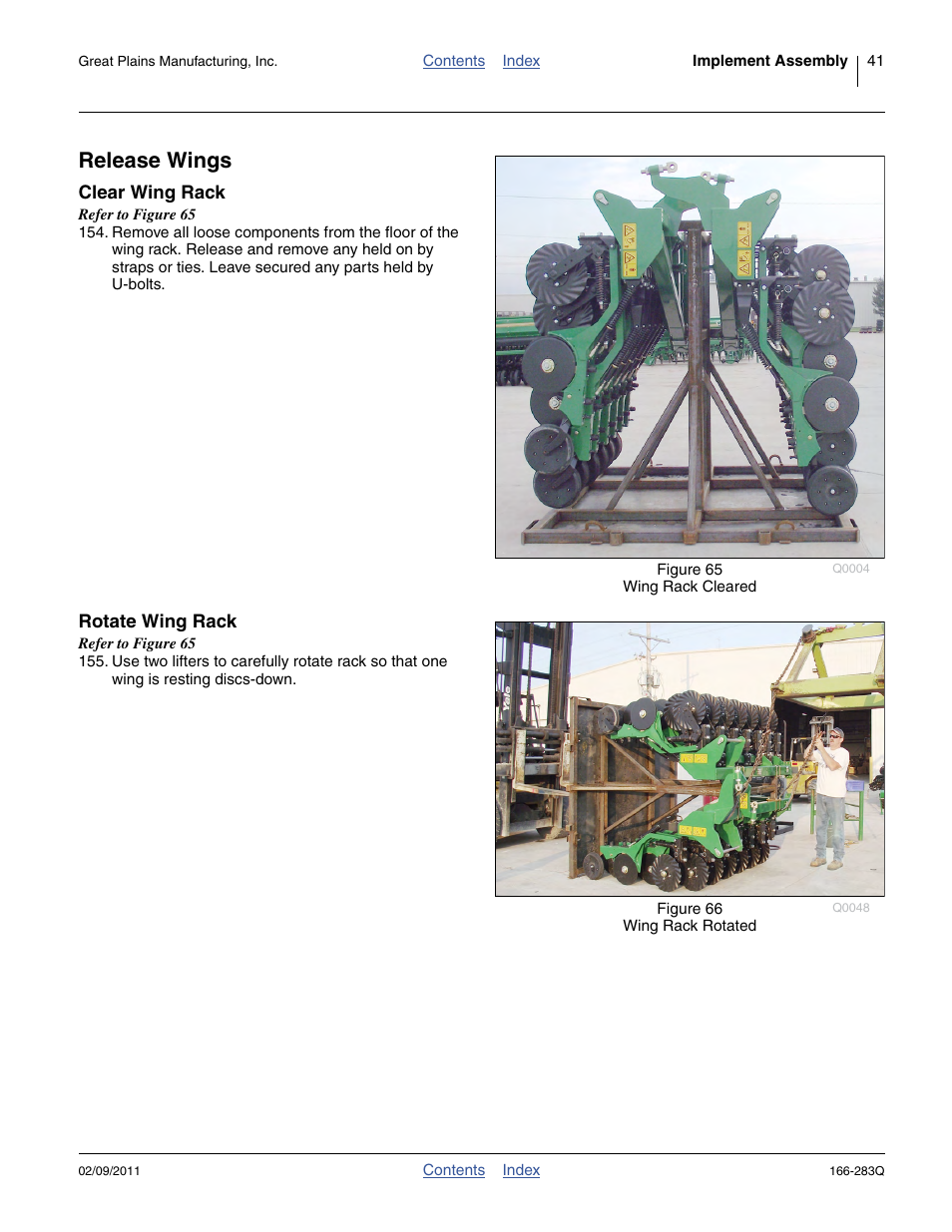 Release wings, Clear wing rack, Rotate wing rack | Clear wing rack rotate wing rack | Great Plains NTA2007HD Predelivery Manual User Manual | Page 45 / 118