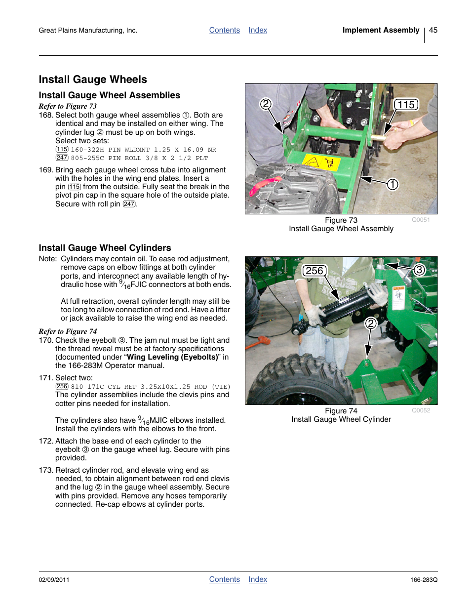 Install gauge wheels, Install gauge wheel assemblies, Install gauge wheel cylinders | Great Plains NTA2007HD Predelivery Manual User Manual | Page 49 / 118