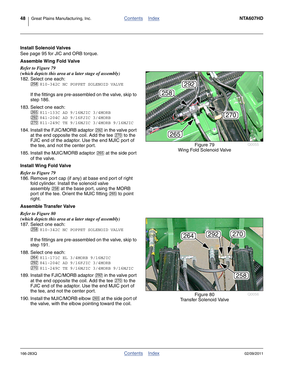 Install solenoid valves, Assemble wing fold valve, Install wing fold valve | Assemble transfer valve | Great Plains NTA2007HD Predelivery Manual User Manual | Page 52 / 118