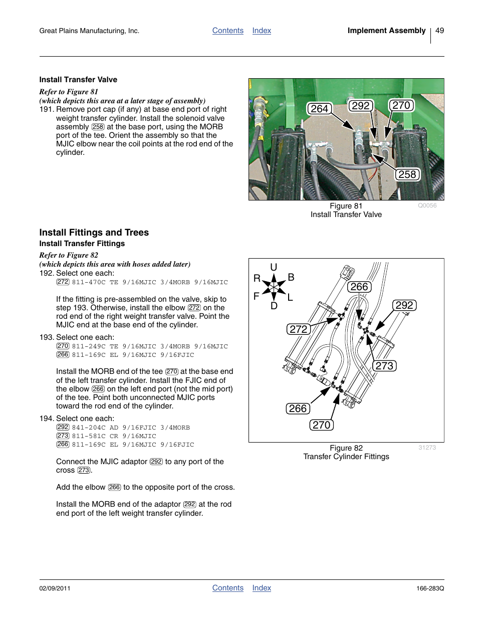 Install transfer valve, Install fittings and trees, Install transfer fittings | Step 191 | Great Plains NTA2007HD Predelivery Manual User Manual | Page 53 / 118