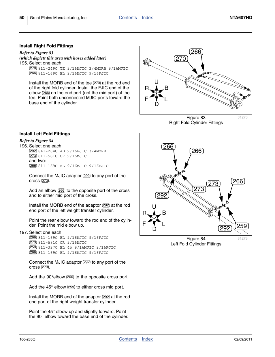 Install right fold fittings, Install left fold fittings | Great Plains NTA2007HD Predelivery Manual User Manual | Page 54 / 118