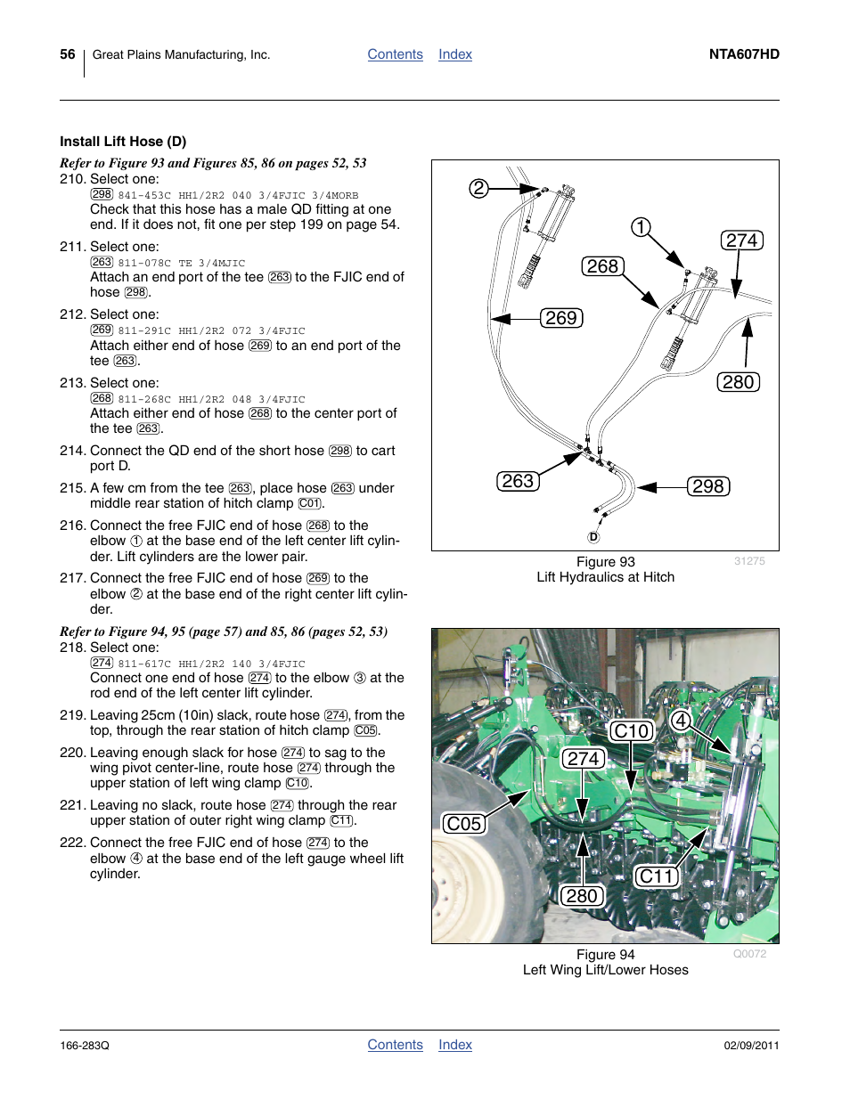 Install lift hose (d) | Great Plains NTA2007HD Predelivery Manual User Manual | Page 60 / 118