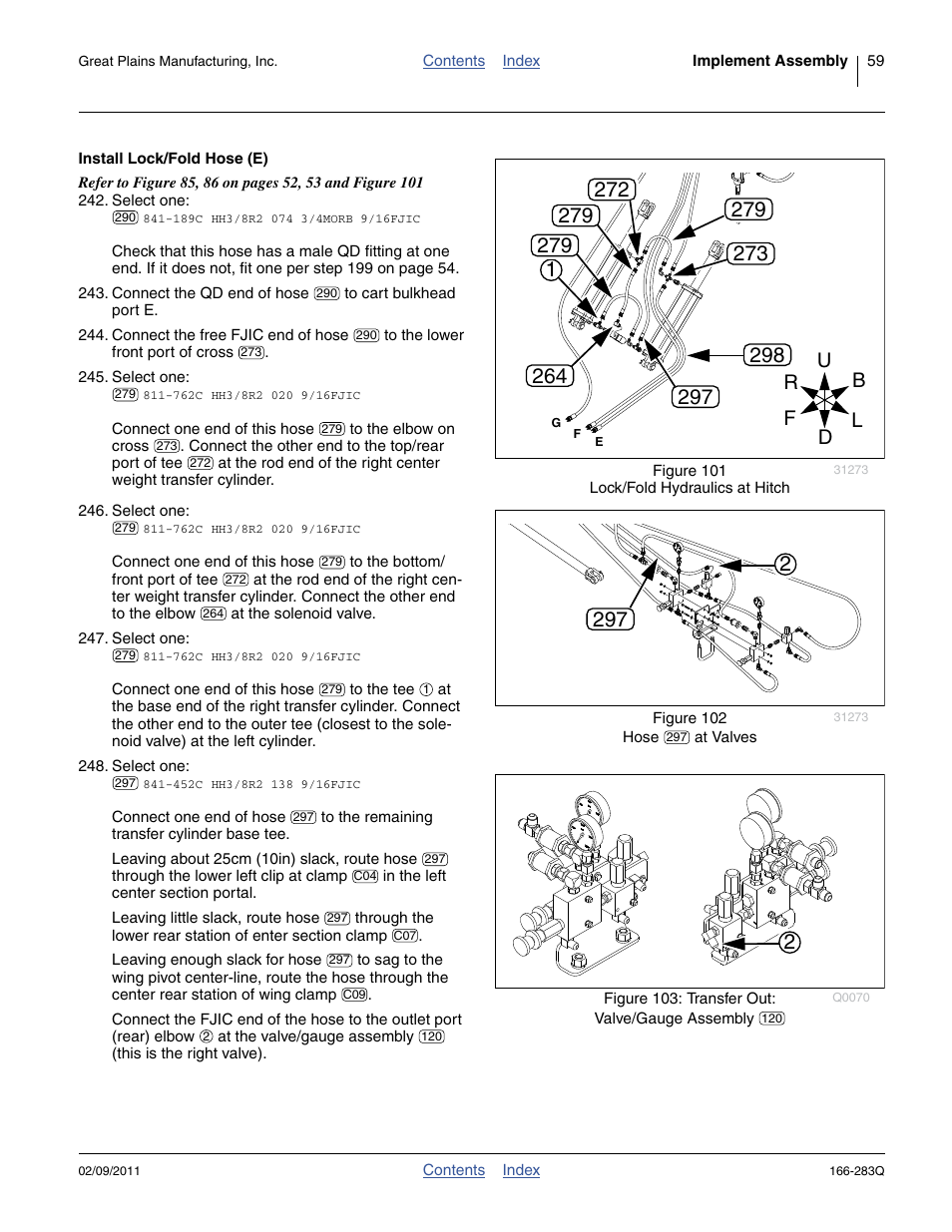 Install lock/fold hose (e) | Great Plains NTA2007HD Predelivery Manual User Manual | Page 63 / 118