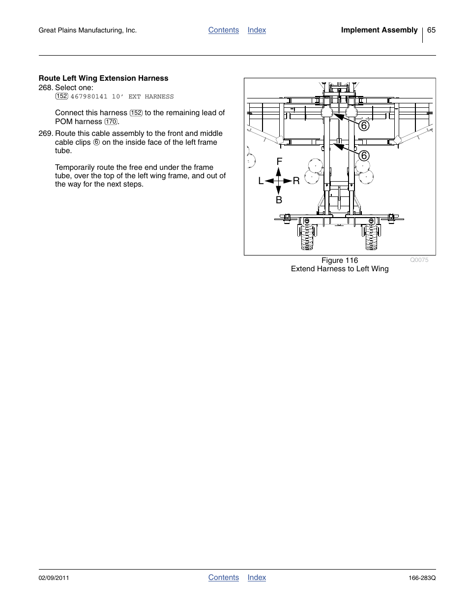 Route left wing extension harness, Fb l r | Great Plains NTA2007HD Predelivery Manual User Manual | Page 69 / 118