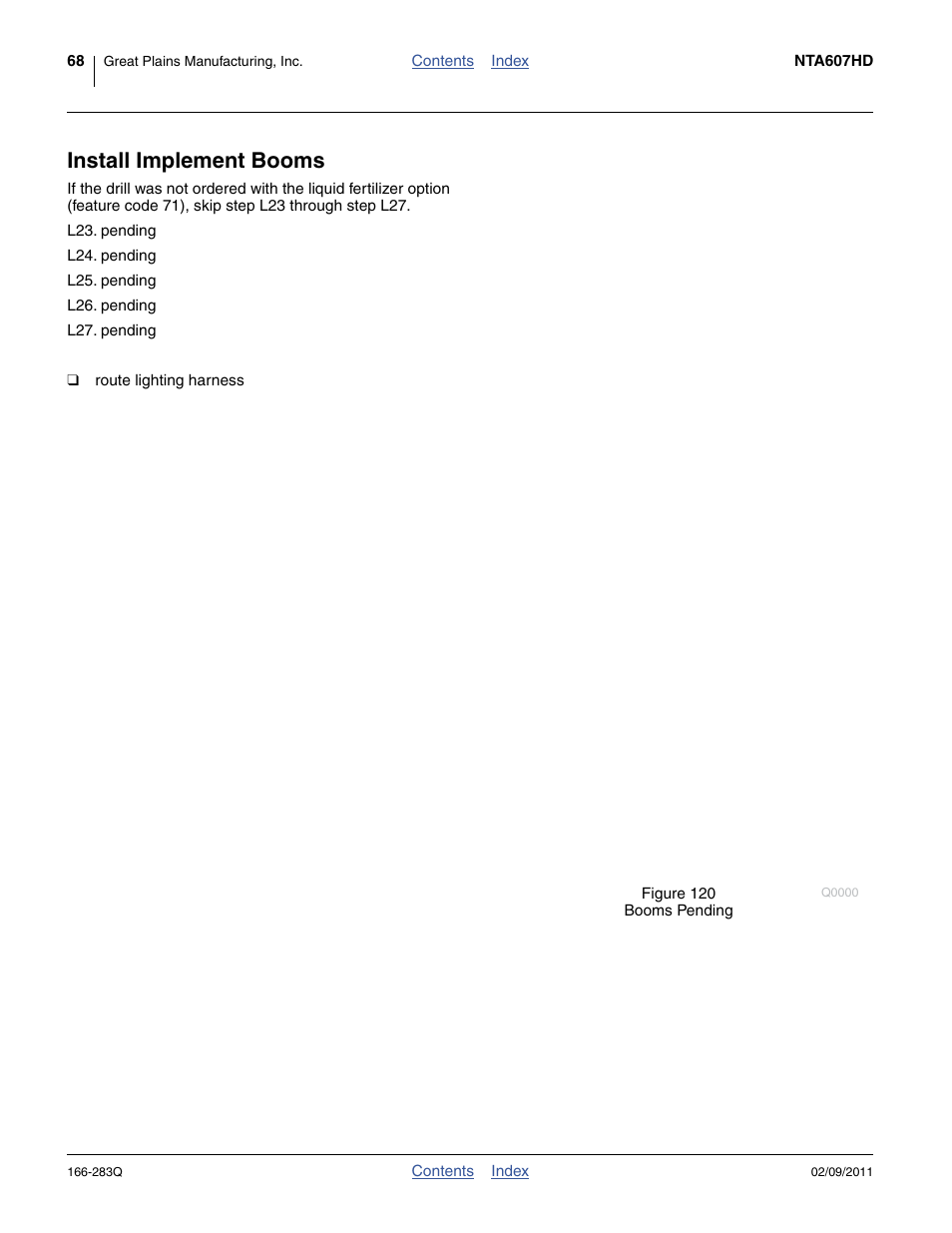 Install implement booms | Great Plains NTA2007HD Predelivery Manual User Manual | Page 72 / 118