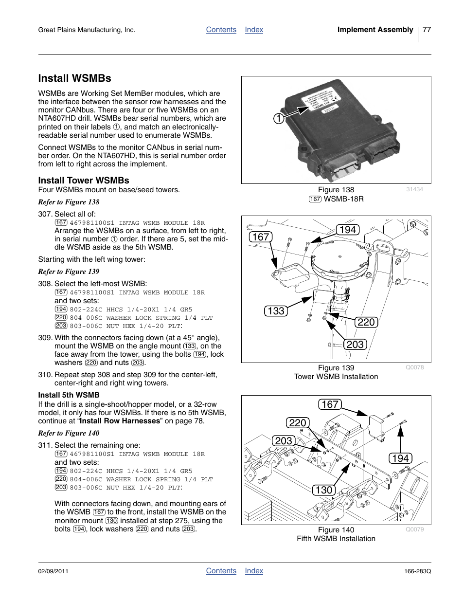 Install wsmbs, Install tower wsmbs, Install 5th wsmb | Great Plains NTA2007HD Predelivery Manual User Manual | Page 81 / 118