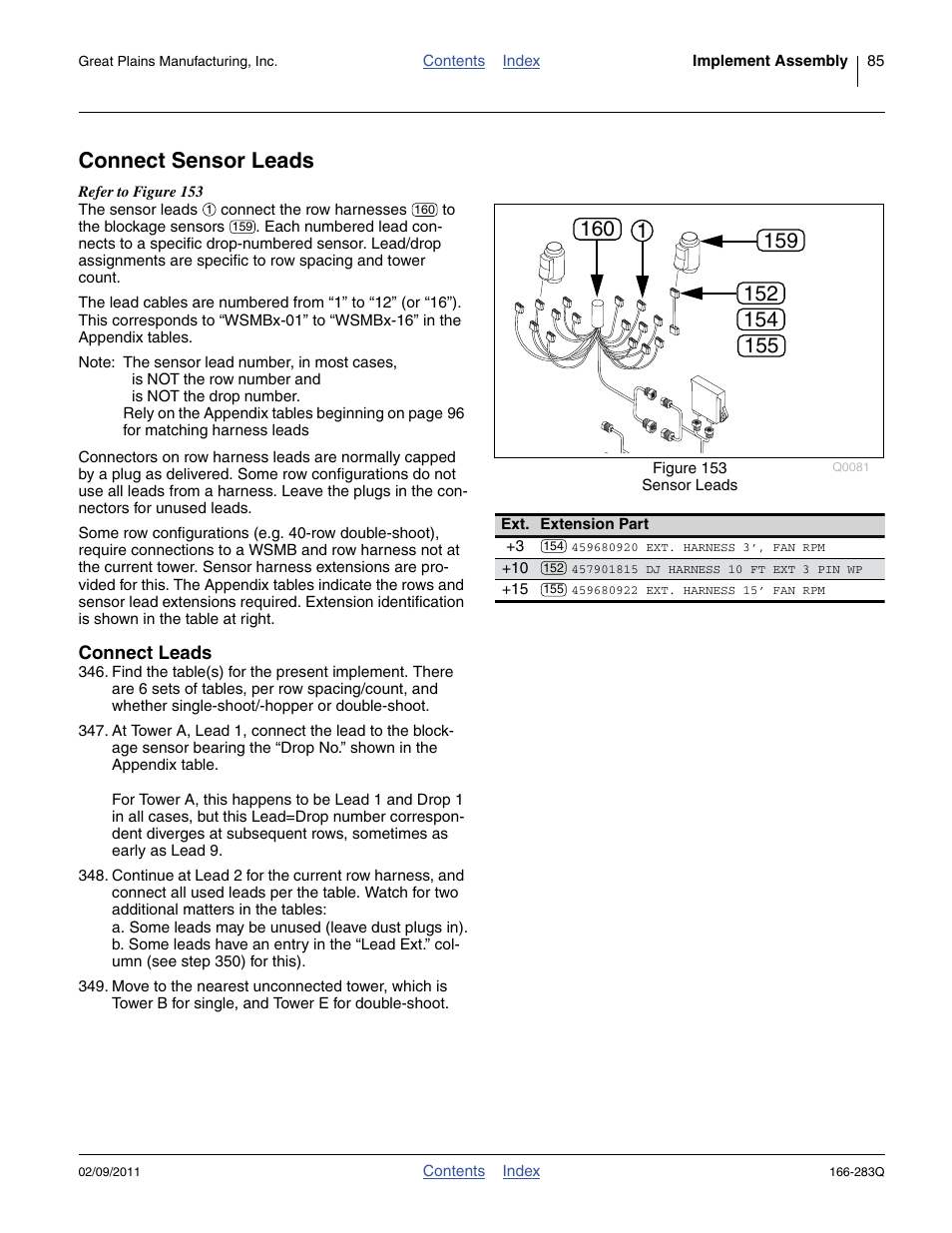 Connect sensor leads, Connect leads, Connect | Great Plains NTA2007HD Predelivery Manual User Manual | Page 89 / 118