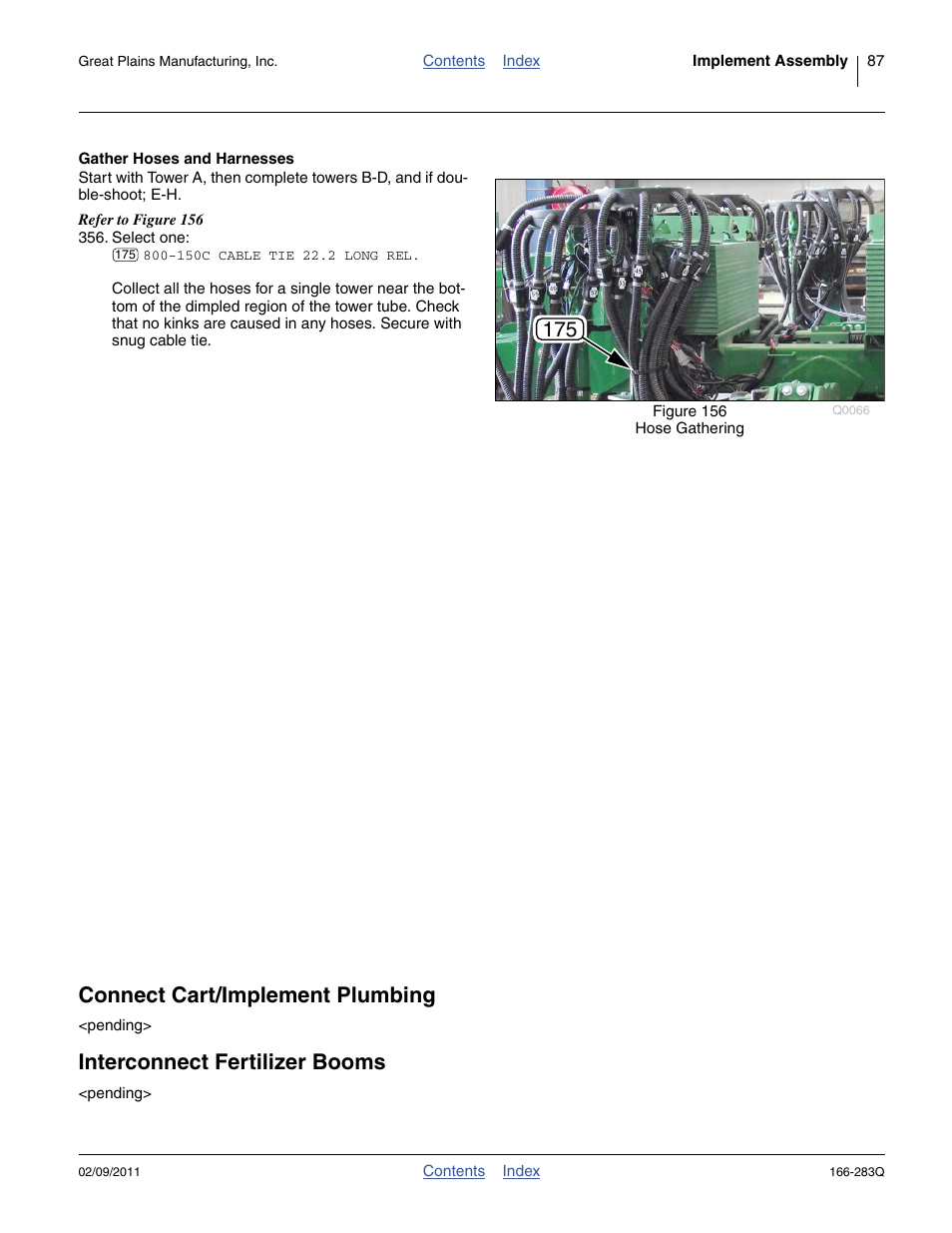 Gather hoses and harnesses, Connect cart/implement plumbing, Interconnect fertilizer booms | Great Plains NTA2007HD Predelivery Manual User Manual | Page 91 / 118