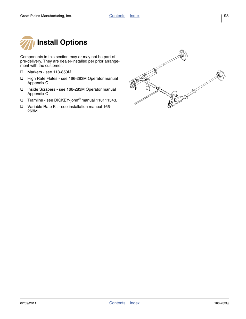 Install options | Great Plains NTA2007HD Predelivery Manual User Manual | Page 97 / 118