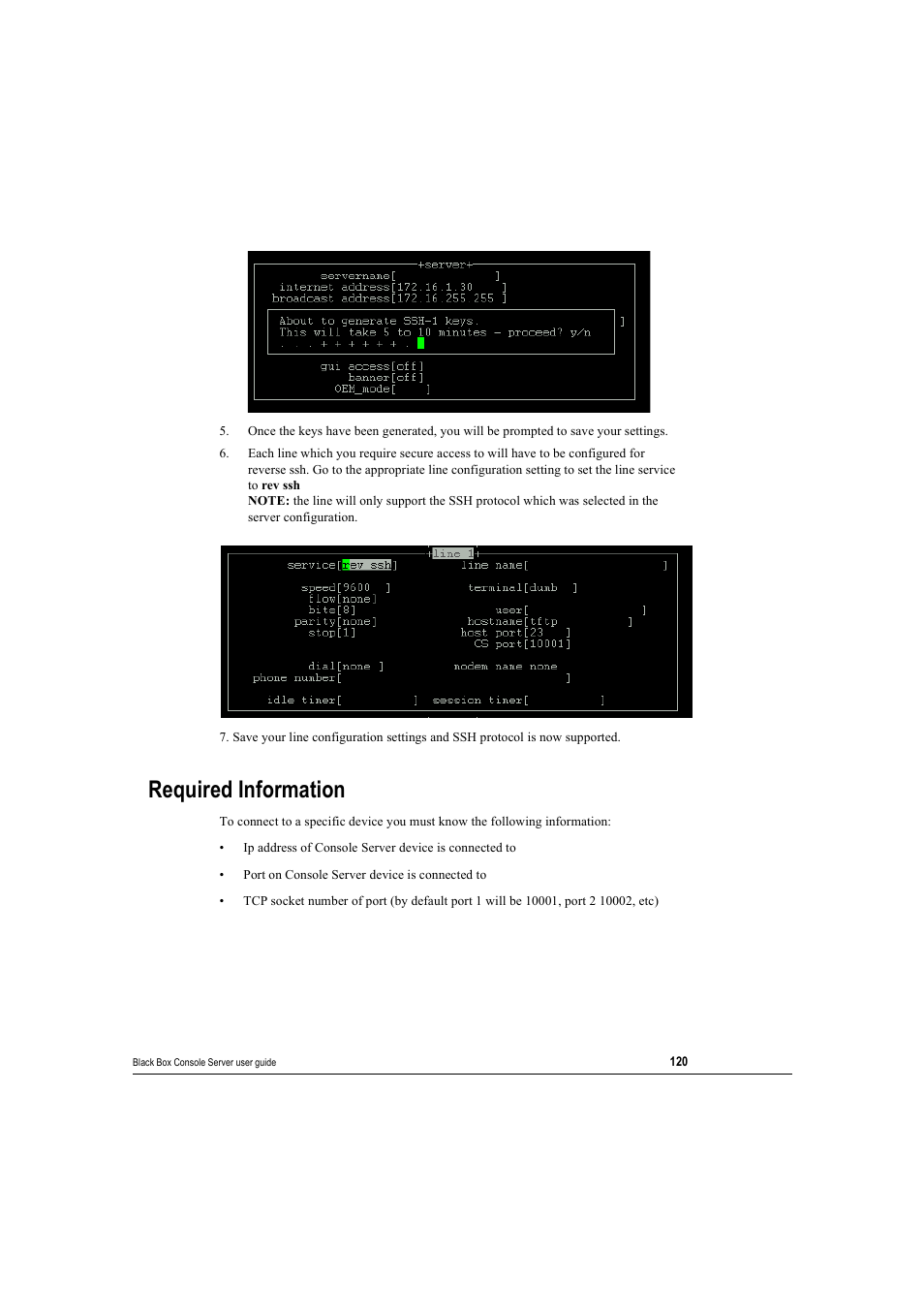 Required information | Black Box 16 port User Manual | Page 120 / 263