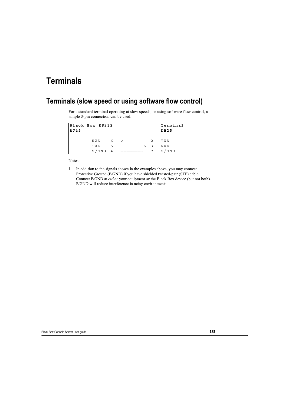 Terminals | Black Box 16 port User Manual | Page 138 / 263