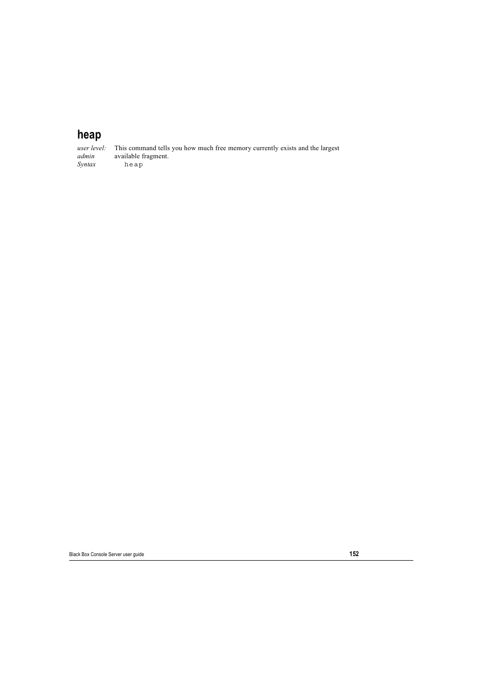 Heap | Black Box 16 port User Manual | Page 152 / 263