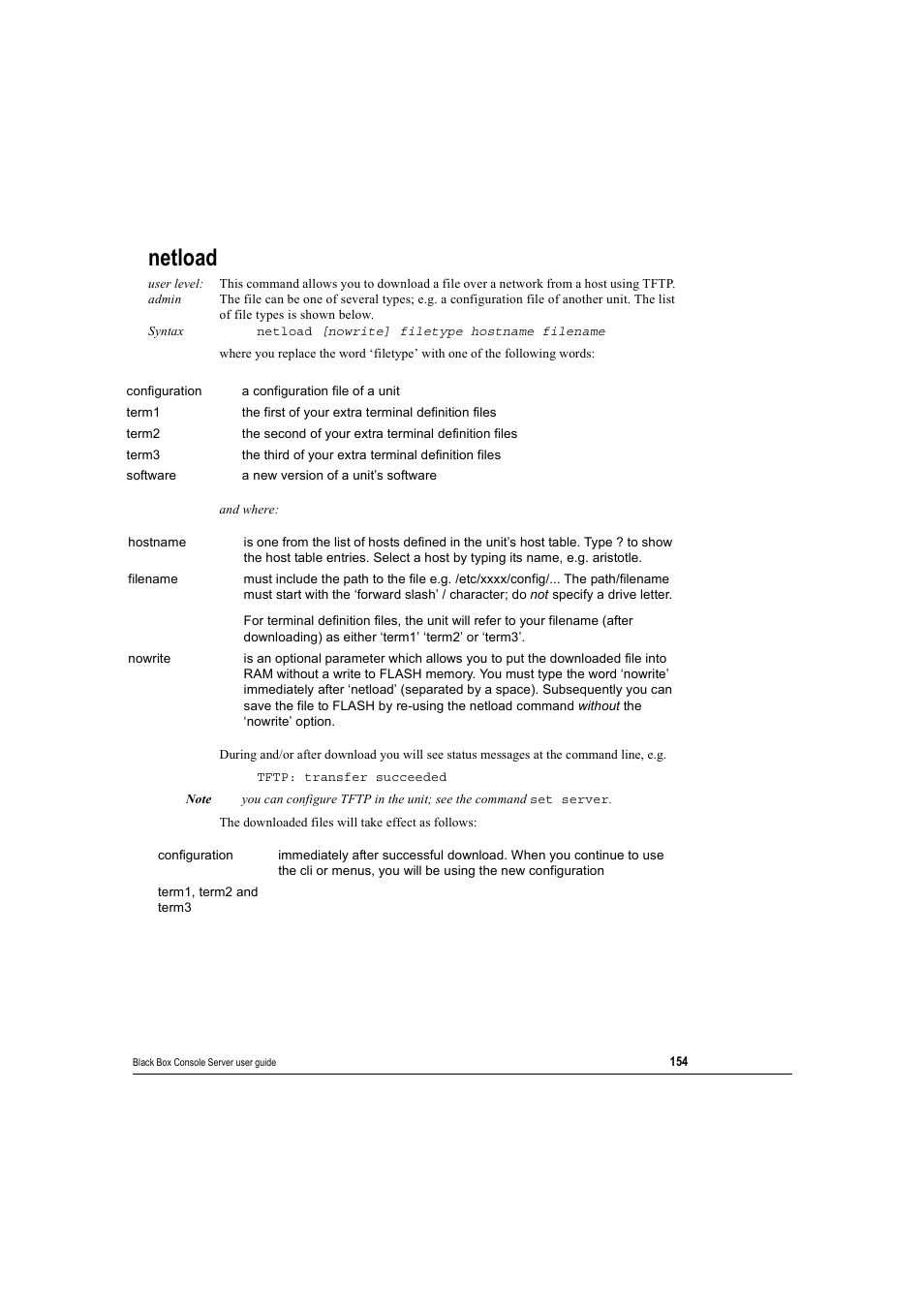 Netload | Black Box 16 port User Manual | Page 154 / 263