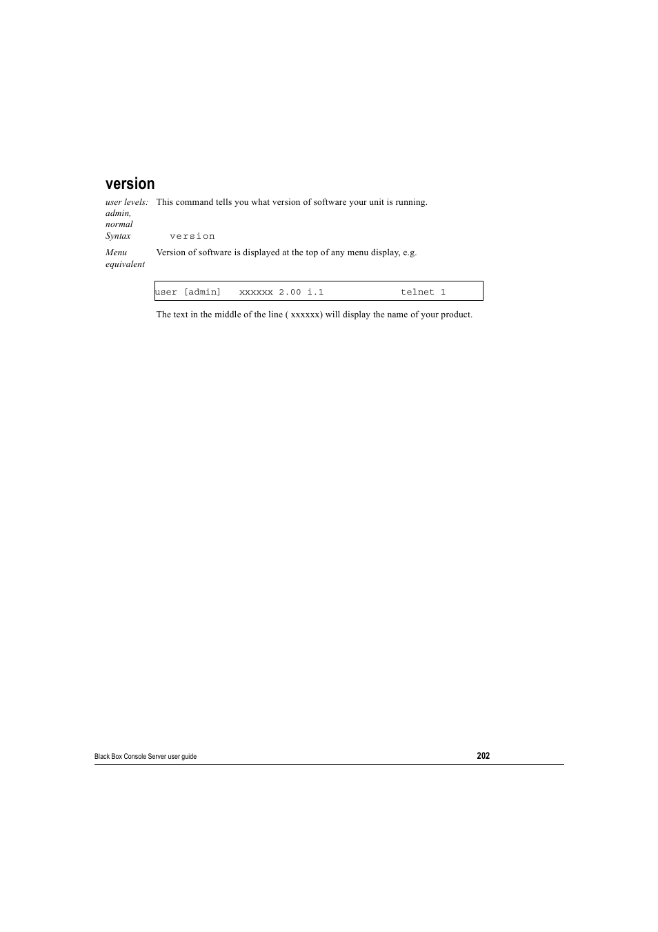 Version | Black Box 16 port User Manual | Page 202 / 263