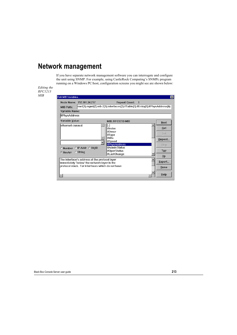 Network management | Black Box 16 port User Manual | Page 213 / 263