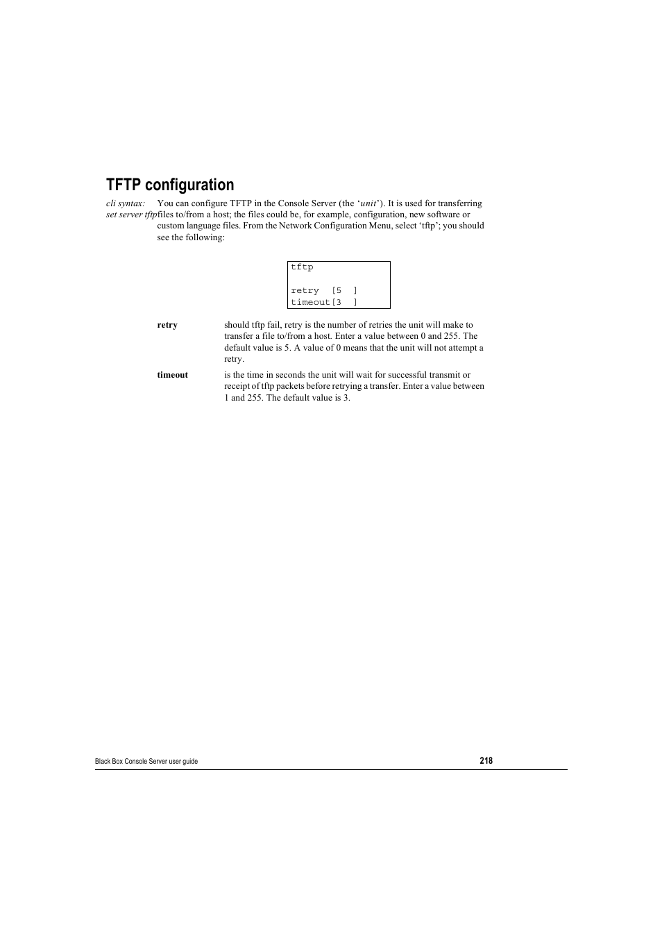 Tftp configuration | Black Box 16 port User Manual | Page 218 / 263