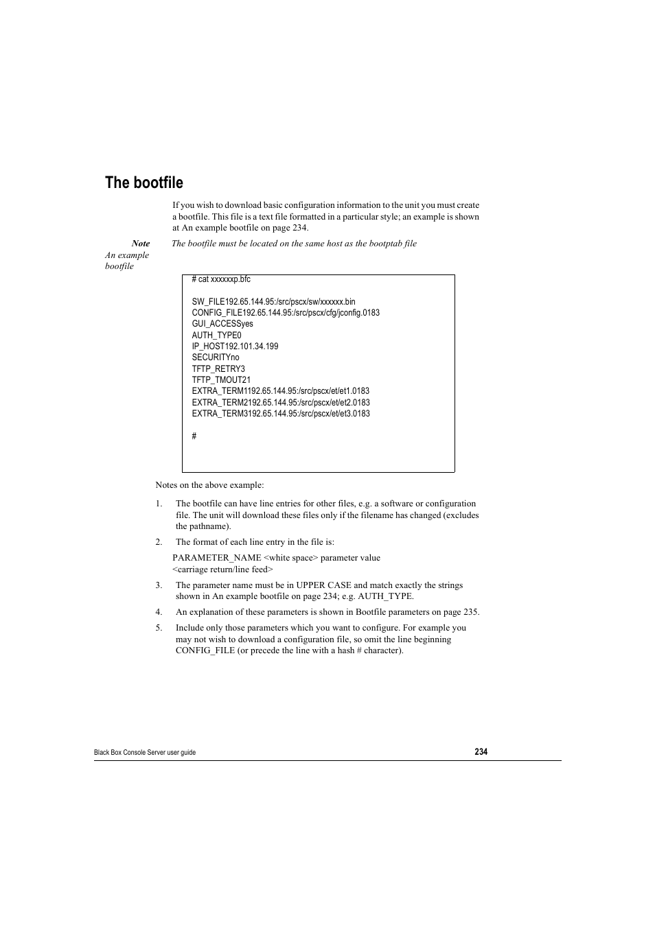 The bootfile | Black Box 16 port User Manual | Page 234 / 263