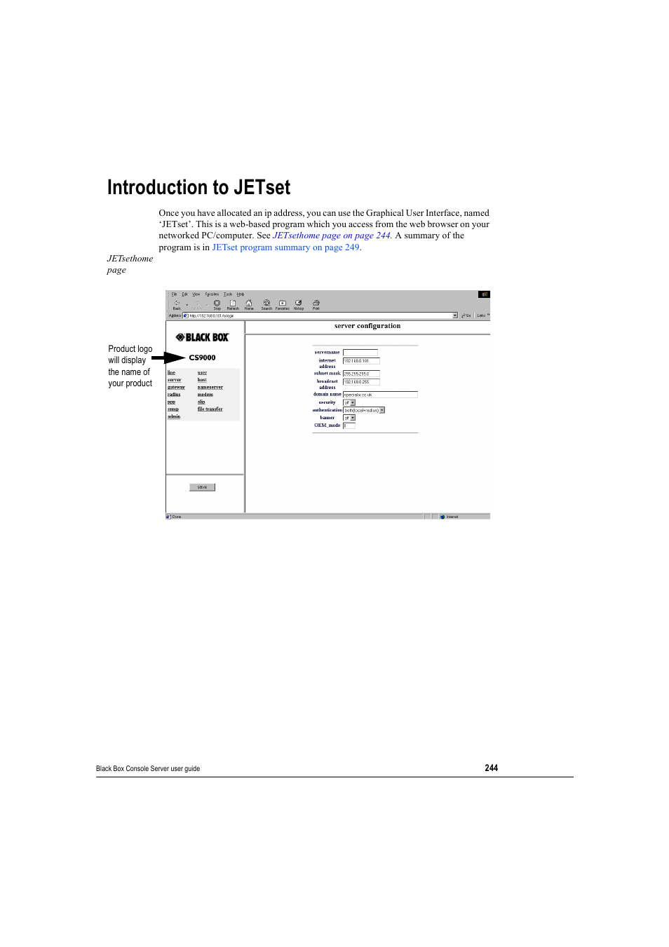 Introduction to jetset | Black Box 16 port User Manual | Page 244 / 263