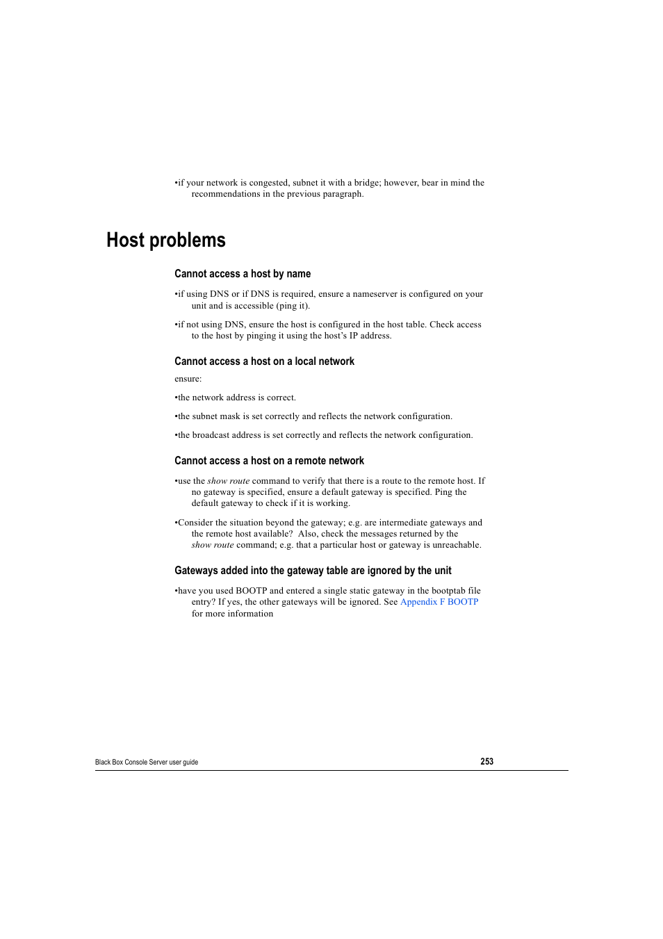 Host problems | Black Box 16 port User Manual | Page 253 / 263