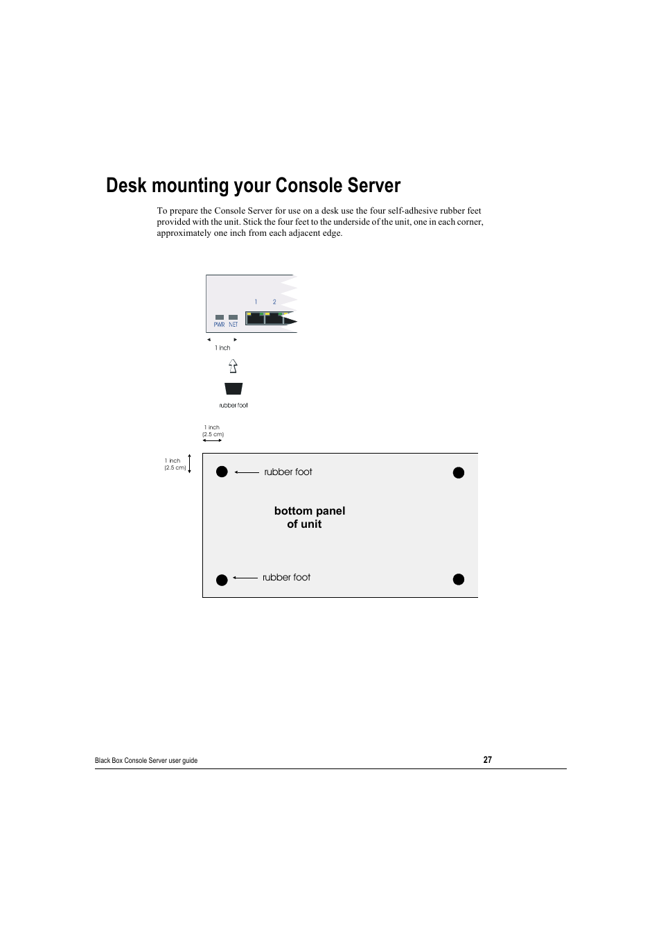 Desk mounting your console server | Black Box 16 port User Manual | Page 27 / 263