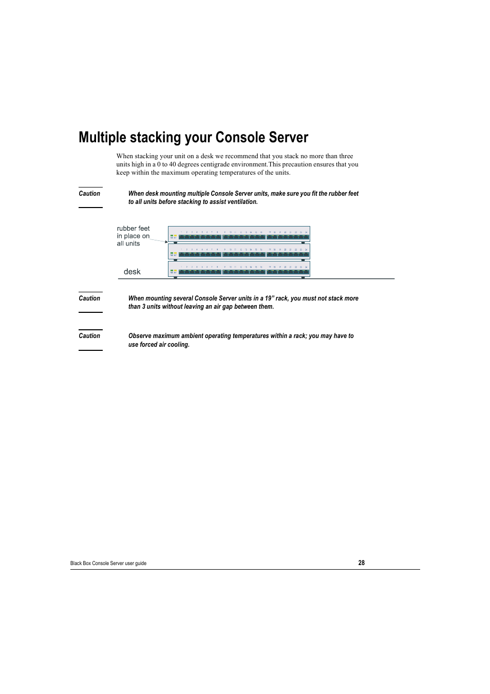 Multiple stacking your console server, Multiple stacking your console | Black Box 16 port User Manual | Page 28 / 263