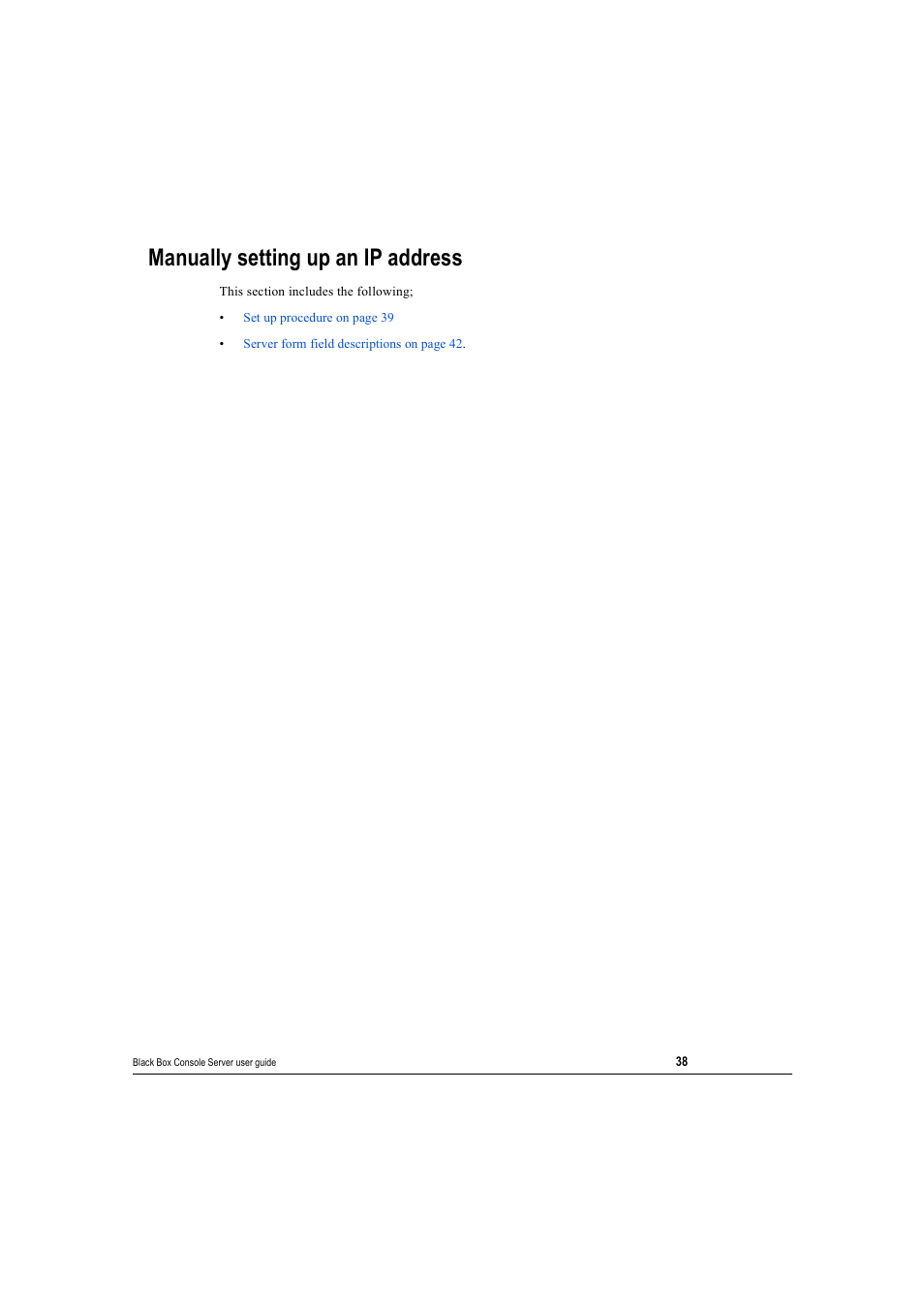 Manually setting up an ip address | Black Box 16 port User Manual | Page 38 / 263